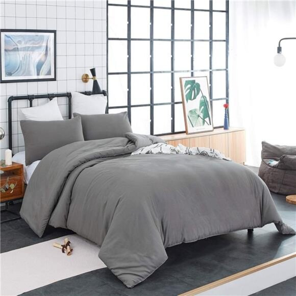 Dark Grey Comforter Set - Full Size Deep Comforter Quilt for Teen Boys - Picture 11 of 14